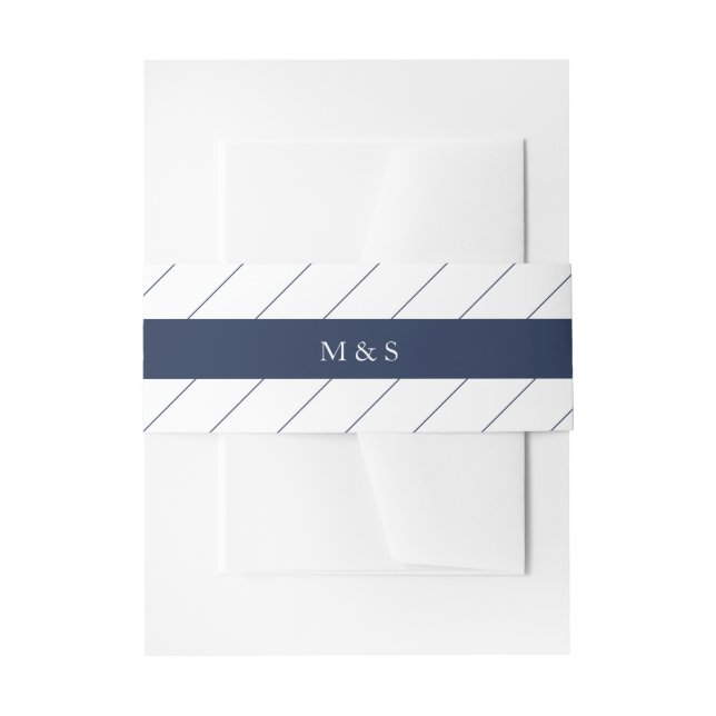 Elegant Monochromatic Blue Personalized Invitation Belly Band (Front Example)