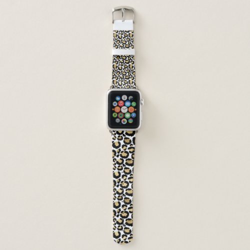 Elegant Monochromatic Leopard Spots Wild Glam Apple Watch Band