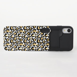 Elegant Monochromatic Leopard Spots Wild Glam iPhone XR Slider Case