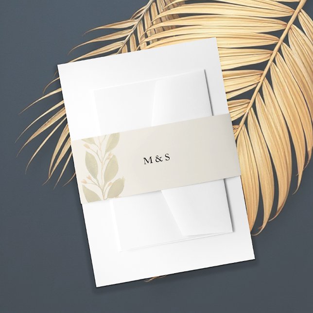 Elegant Monochromatic Pastel Earthy Personalized Invitation Belly Band (Creator Uploaded)