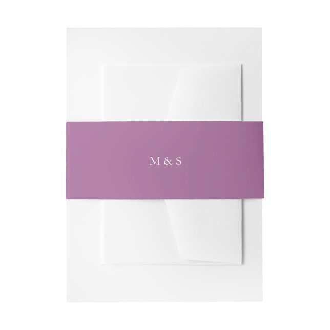 Elegant Monochromatic Pastel Purple Personalized Invitation Belly Band (Front Example)