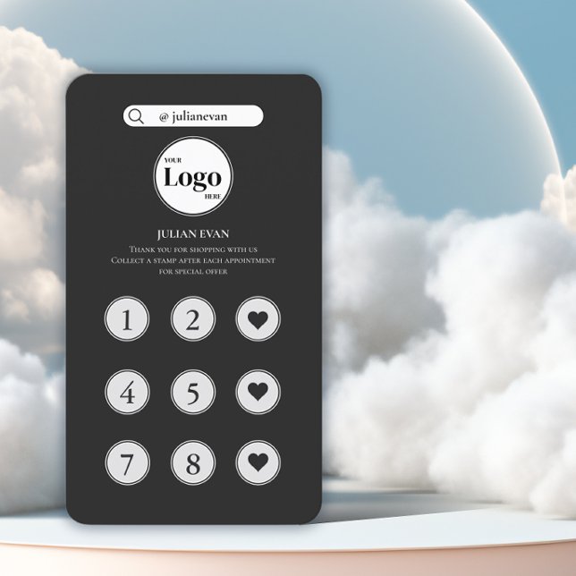 Elegant Monochrome Black Loyalty Card (Creator Uploaded)