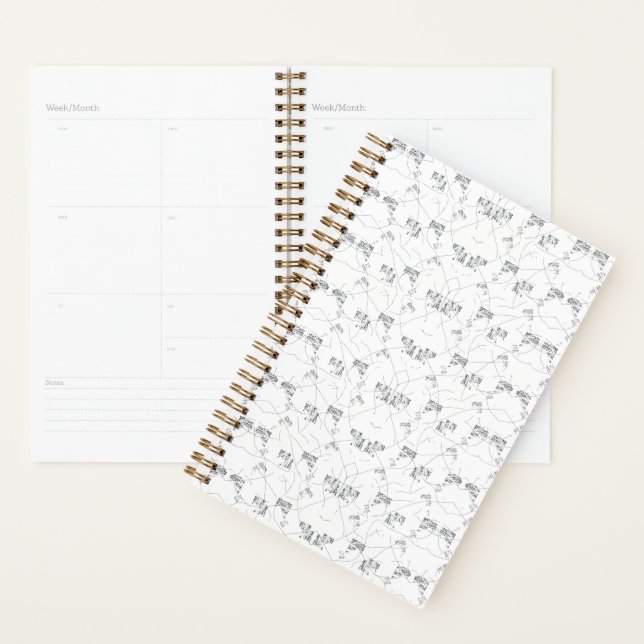 Elegant Monochrome Floral Spiral Notebook  (Display)