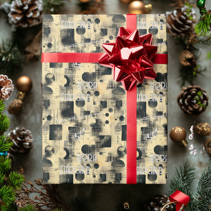 Elegant Monochrome Gift Wrap with Silver Details