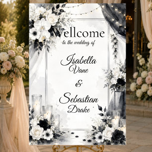 Elegant Monochrome Wedding Foam Board