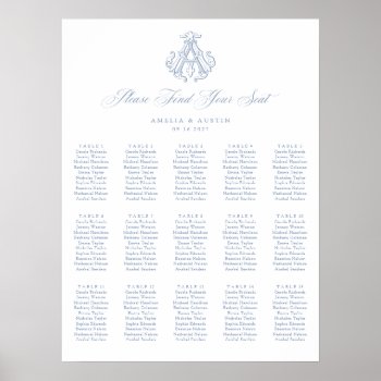 Elegant Monogram 15 Table Wedding Seating Chart by Wedding_Monograms at Zazzle