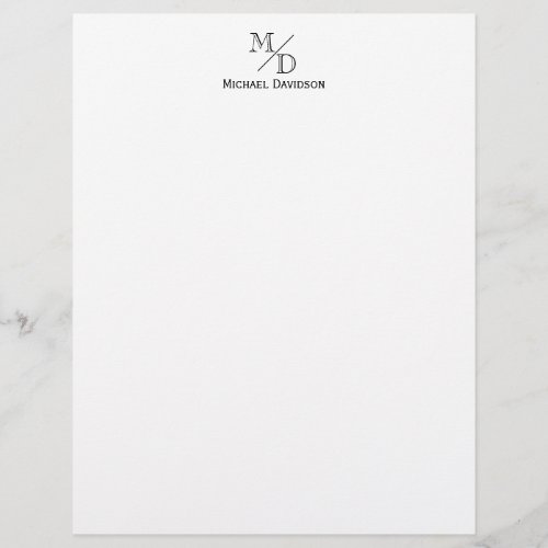 Elegant Monogram 2 Initial Professional Formal Letterhead