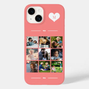 Elegant monogram 9 photo collage Case-Mate iPhone 14 case