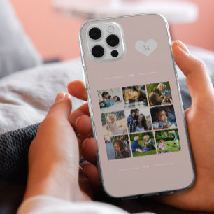 Elegant monogram 9 photo collage  Case-Mate iPhone 14 case