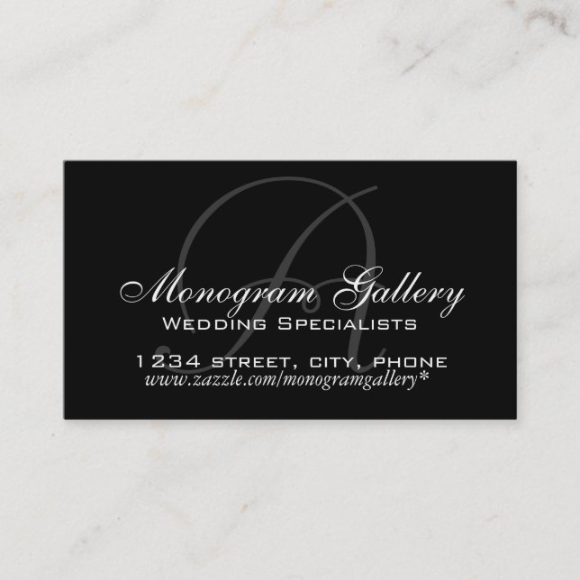 Elegant Monogram A Customizable Business Card (Front)