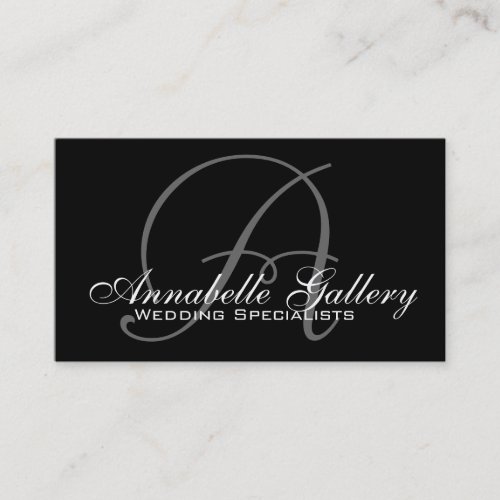 Elegant Monogram A Customizable Business Card