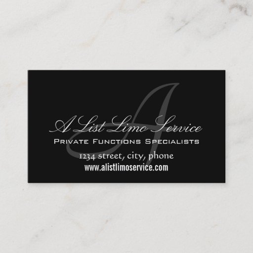 Customizable Elegant Monogram A Customizable Business Card