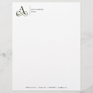Elegant Monogram "A" Letterhead
