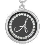 Elegant Monogram A Silver Plated Necklace at Zazzle