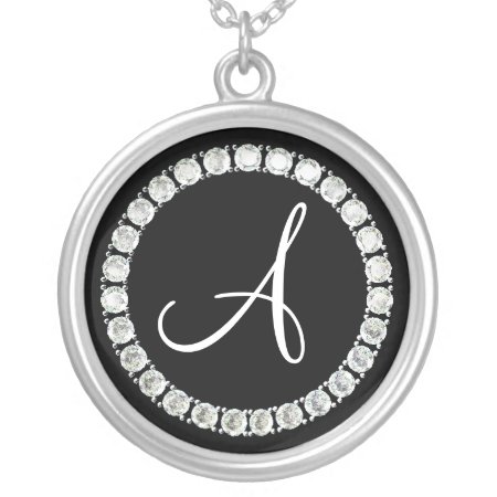 Elegant Monogram A Silver Plated Necklace