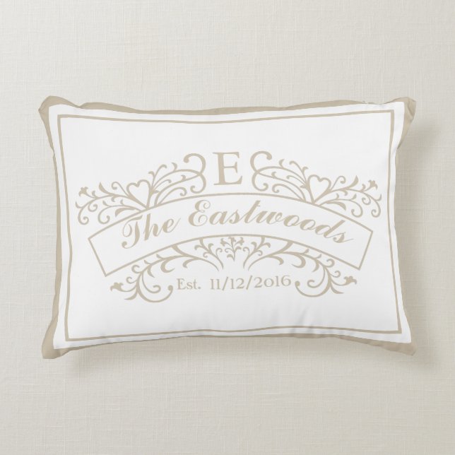 Elegant Monogram Accent Pillow (Front)