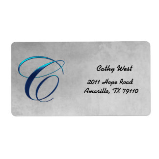 Elegant Monogram Address Label