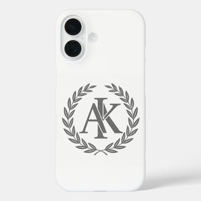 Elegant Monogram AK Personalised iPhone Case - Min (Back)