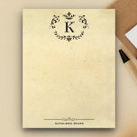 Elegant Monogram and Name | Custom Vintage Paper Notepad<br><div class="desc">Elegant vintage paper notepad.</div>