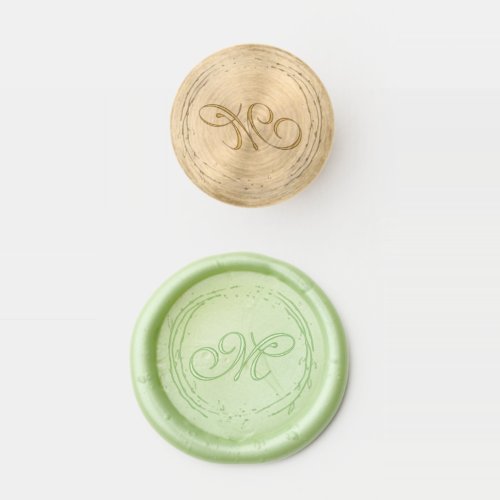 Elegant Monogram and Wreath Wax Seal Stamp