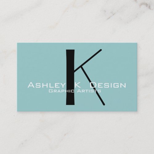 Elegant Monogram Aqua Customizable Business Card