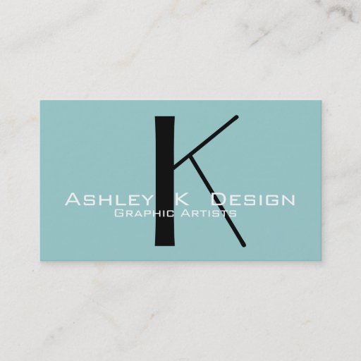 Customizable Elegant Monogram Aqua Customizable Business Card