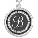 Elegant Monogram B Silver Plated Necklace at Zazzle