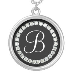 Elegant monogram B Silver Plated Necklace