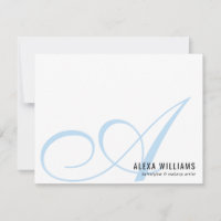 Elegant Monogram Baby Blue Simple Business