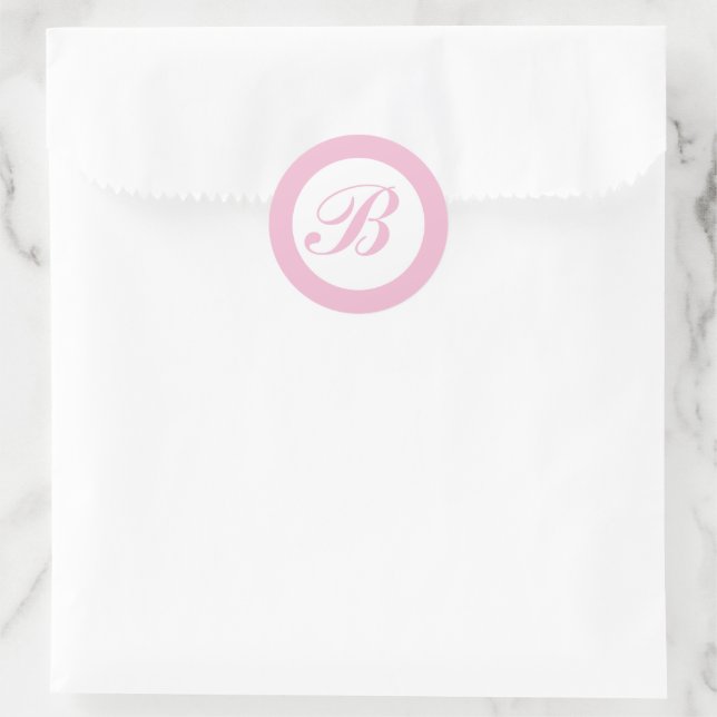 Elegant monogram baby shower envelope sealer classic round sticker (Bag)