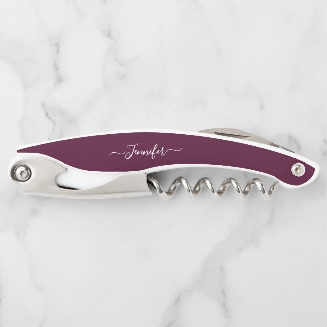 Elegant Monogram Beer Wine Corkscrew Bottle Opener (Front)