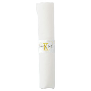 Elegant Monogram Black and Gold Theme Napkin Bands
