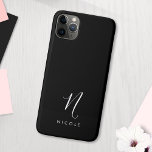 Elegant Monogram Black And White Iphone 11 Pro Max Case at Zazzle
