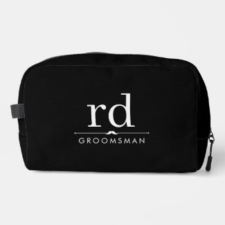 Elegant Monogram Black and White Groomsmen Gift