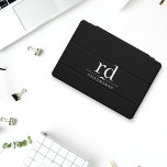 Elegant Monogram Black and White Groomsmen Gift  iPad Pro Cover<br><div class="desc">Looking for a practical and stylish groomsmen gift? Look no further than this sophisticated iPad cover, featuring black and white Classic Monogram Initials. The sleek design and high-quality materials make it the perfect addition to any workspace or travel bag. Whether you're looking for the perfect addition to a best man...</div>