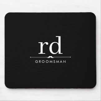 Elegant Monogram Black and White Groomsmen Gift