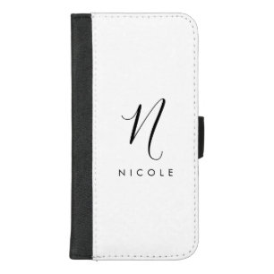 Elegant Monogram Black and White iPhone 8/7 Plus Wallet Case