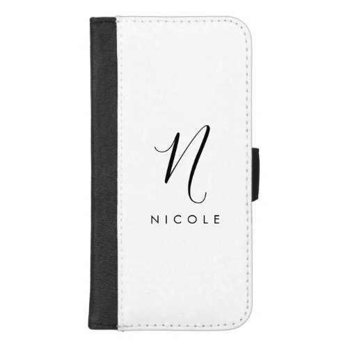 Elegant Monogram Black and White iPhone 87 Plus Wallet Case