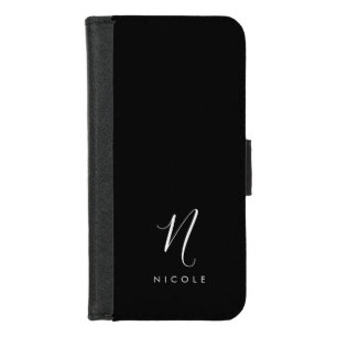 Elegant Monogram Black and White iPhone 8/7 Wallet Case
