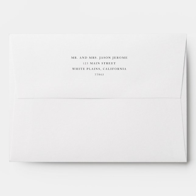 Elegant Monogram Black and White Script Wedding Envelope (Back (Top Flap))