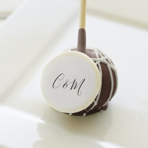 Elegant Monogram Black and White Wedding Cake Pops