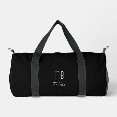 Elegant Monogram Black Duffle Bag