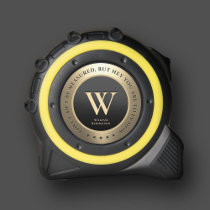 Elegant Monogram Black Gold 40 50 60 Birthday Tape Measure