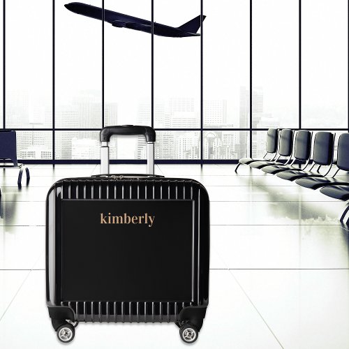 Elegant Monogram Black Gold Luggage