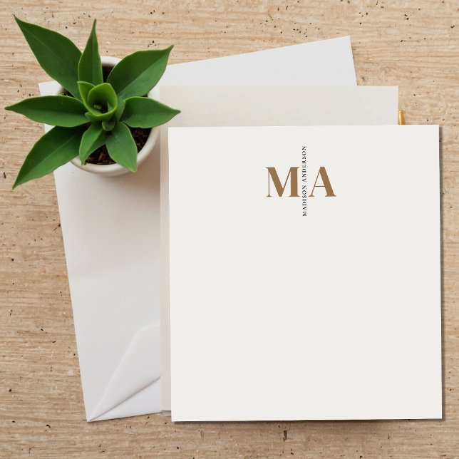 Elegant Monogram Black Gold Name Notepad (Creator Uploaded)