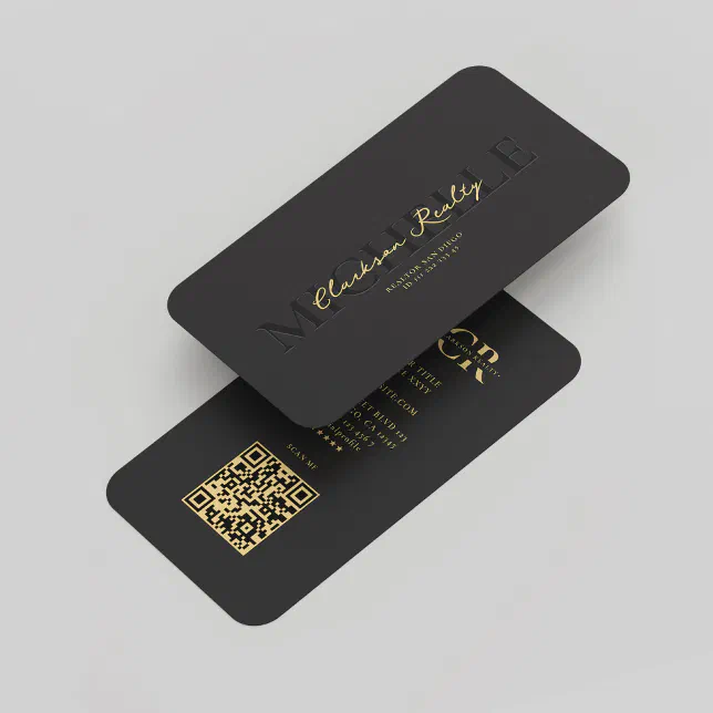 Elegant Monogram Black Gold Professional Modern Business Card | Zazzle