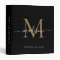 Elegant Monogram Black Gold Script Office School