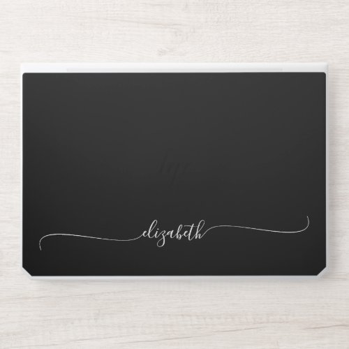 Elegant Monogram Black HP Laptop Skin