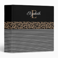 Elegant Monogram black Leopard Animal Print