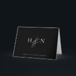 Elegant Monogram Black Wedding Thank You Card<br><div class="desc">Elegant wedding monogram thank you card. This wedding monogram card features elegant script ampersand and classic typography. Personalize by adding your own monogram and other details. This minimalist monogram wedding thank you card will also be perfect as a couple's stationery.</div>